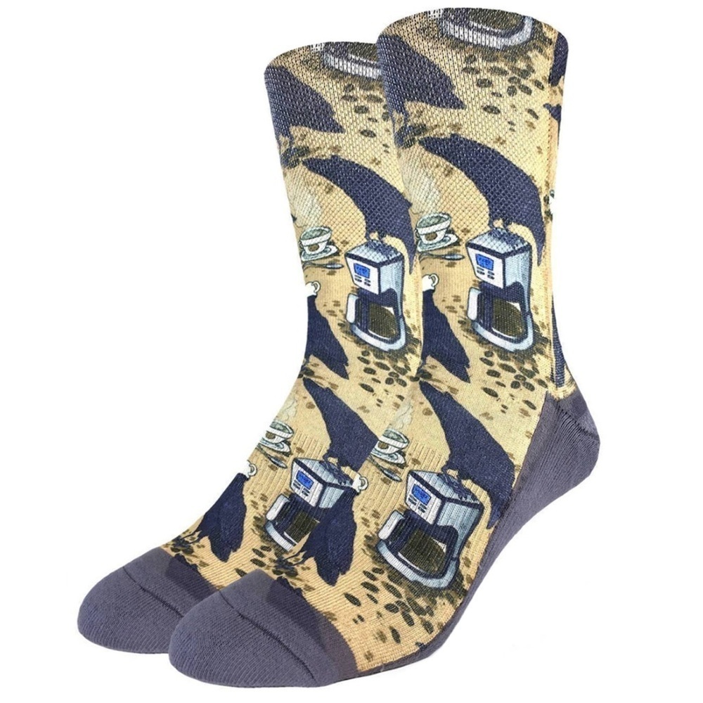 Good Luck Sock coffee raven Printed Socks Adult Size 5-9